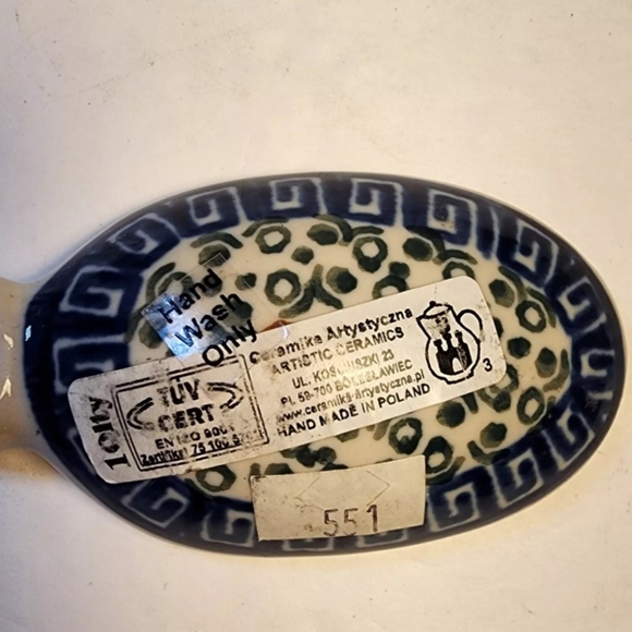 Ceramika Artystyczna Grecian Sea 12" Serving Spoon Boleslawiec Polish Pottery - Picture 3 of 11